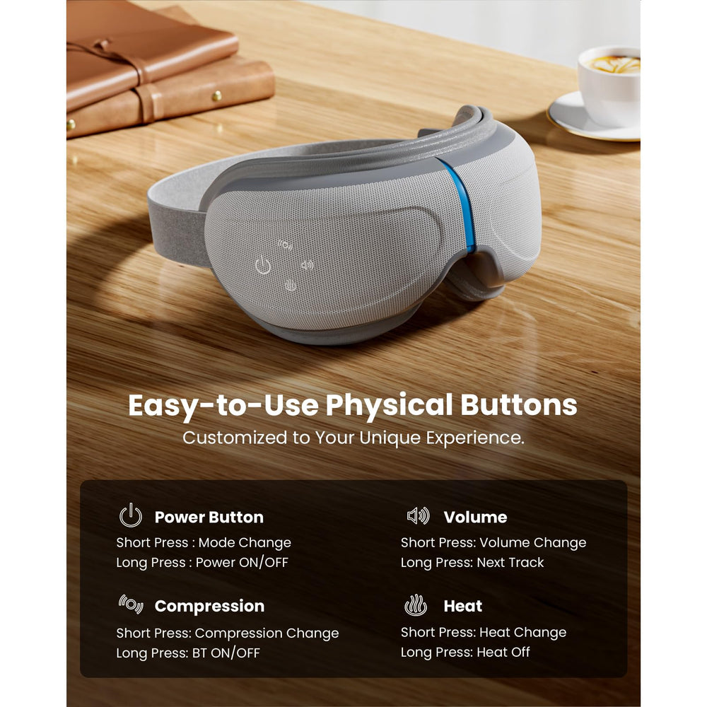 Bob and Brad EyeOasis 2 adjustable heat settings for personalized comfort and circulation.