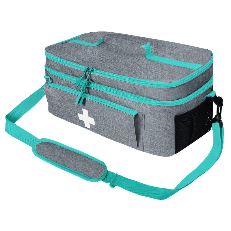 Boczif first aid kit bag interior with mesh pockets for easy supply access.