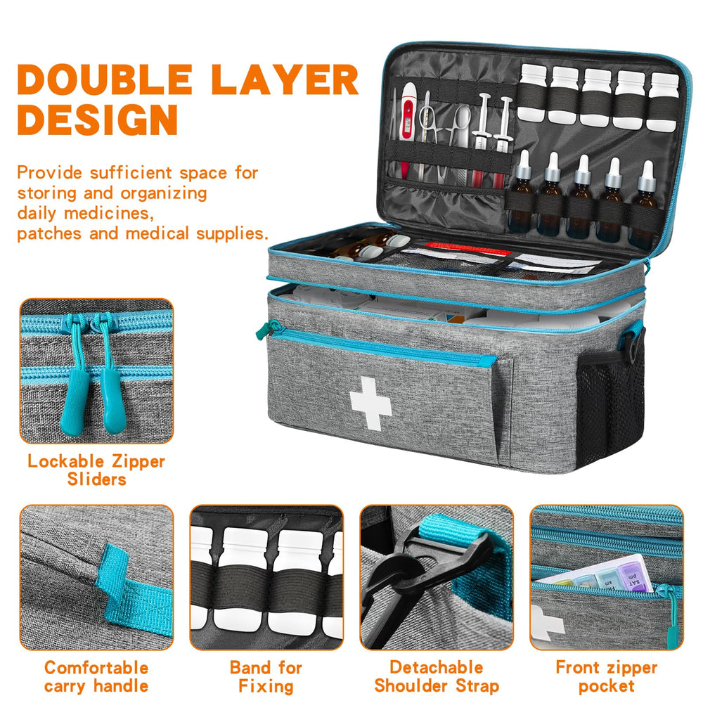 Boczif first aid kit bag waterproof outer shell protects contents during outdoor trips.