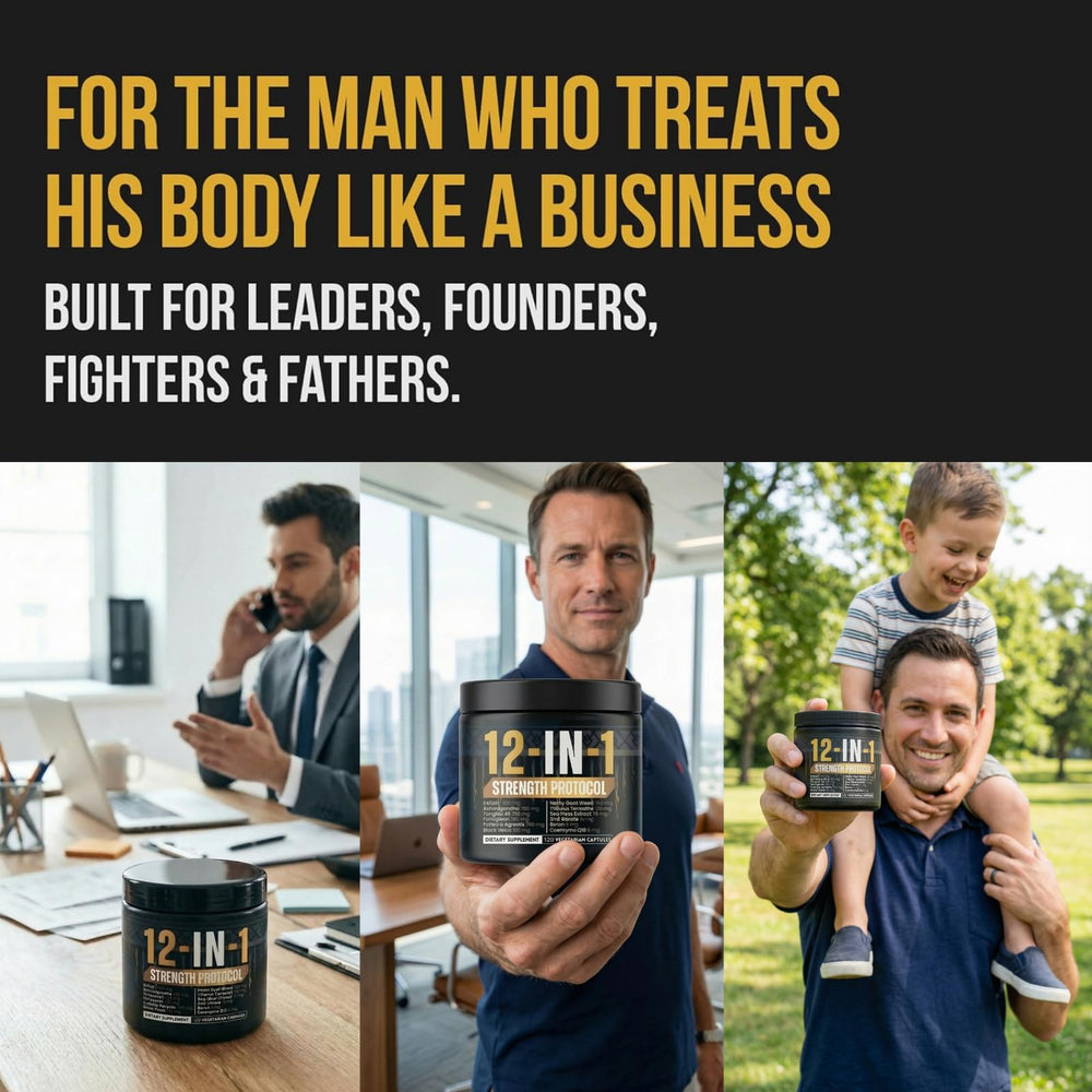 Body C.E.O. 12-in-1 Strength Protocol hand-held bottle in use.