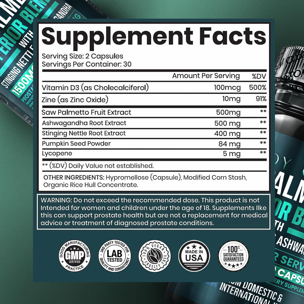 BODY C.E.O. Saw Palmetto capsules close-up for daily urinary support