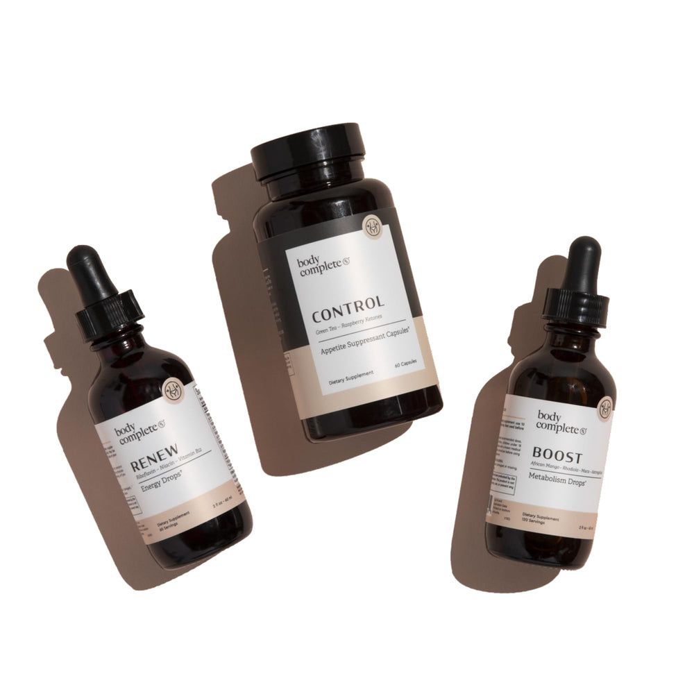 BODY COMPLETE RX Boost Drops travel-friendly liquid formula for easy use.