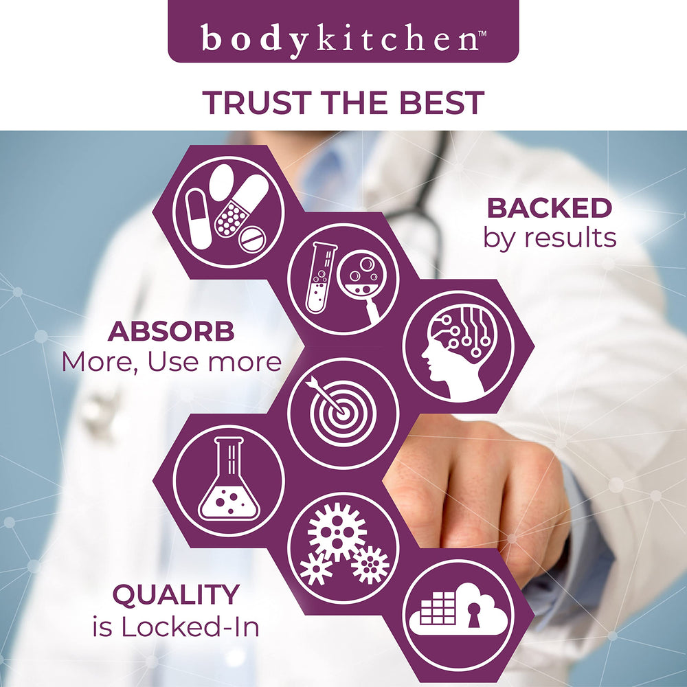 Third-party testing seal on Body Kitchen Pro-Elastin for purity