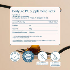 Close-up of BodyBio PC capsules ready for daily brain nourishment.