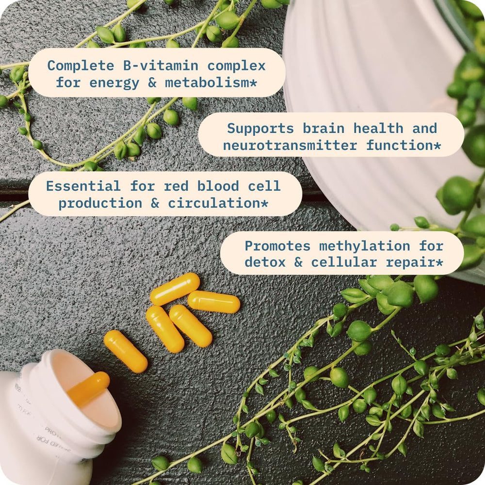 BodyBio Vitamin B+ emphasizes immune support, brain function, and energy benefits