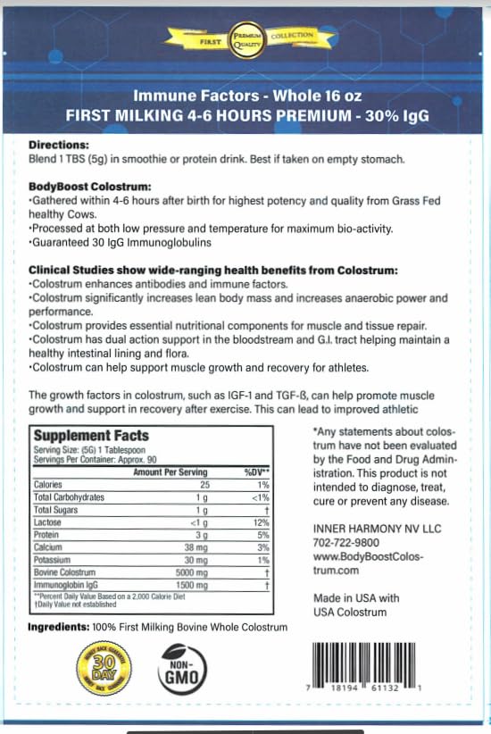 BodyBoost Grade A dairies label signaling high-grade ingredients