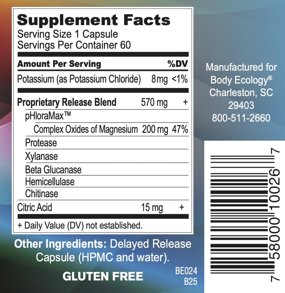 Body Ecology EcoOxyZyme shelf display suggests a consistent gut health routine.