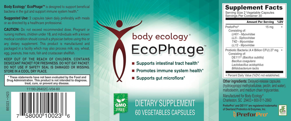 Body Ecology EcoPhage lifestyle shot suggests family-friendly wellness and routine