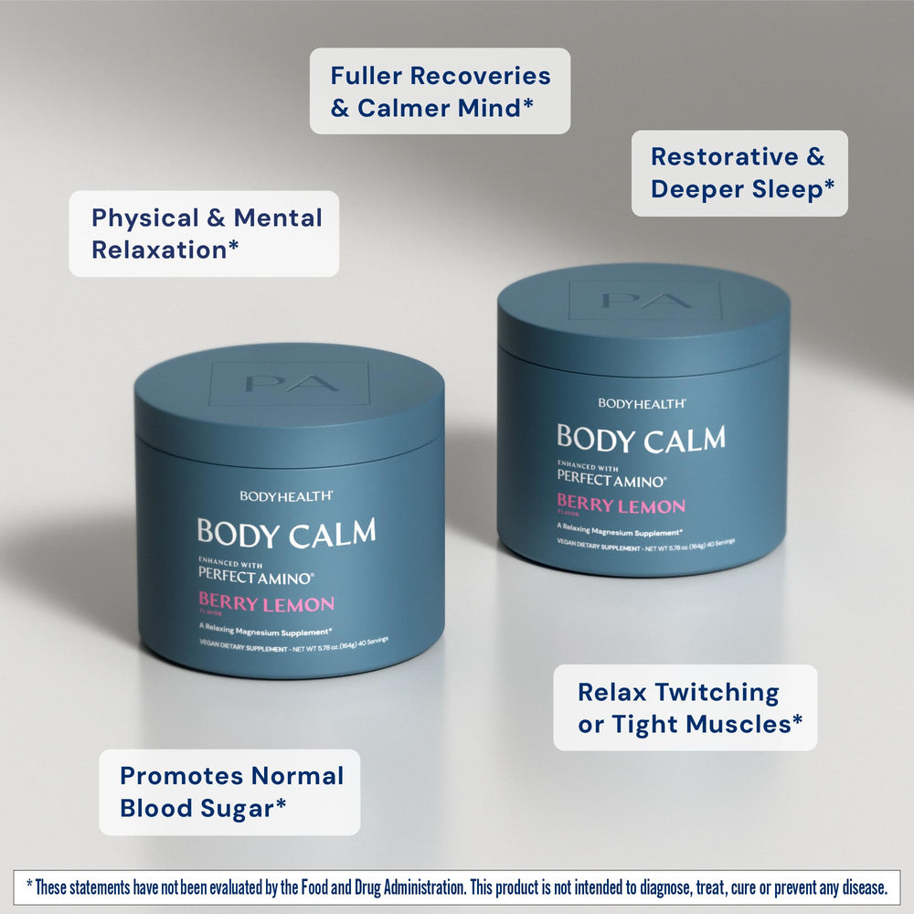BodyHealth Body Calm kitchen scene suggesting a nightly routine.