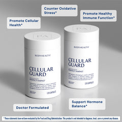 BodyHealth Cellular Guard label highlighting vitamin C content and sulforaphane activation