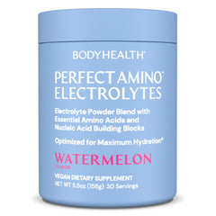 BodyHealth PerfectAmino Electrolytes Watermelon tub showing hydration option
