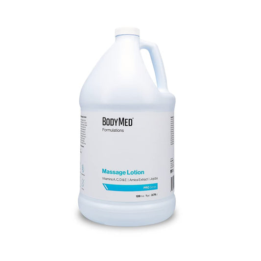 BodyMed Formulations Massage Lotion with Arnica and Jojoba for a smooth glide.