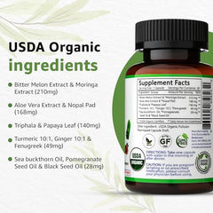 Bodymune organic botanicals lineup featuring moringa, aloe and bitter melon.