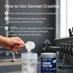 BodyTech Elite serving scoop demonstrates convenient 5 g dose for consistency