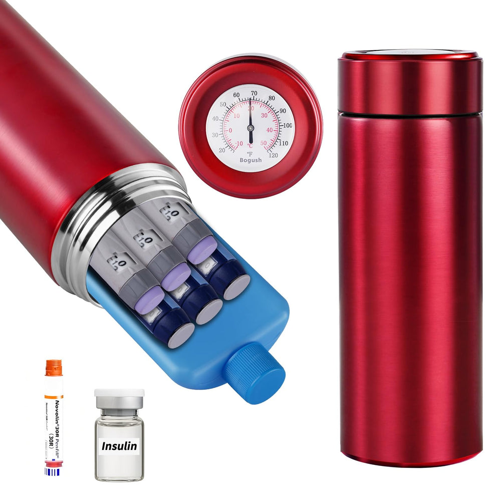 Bogush 60H insulin pens cooler front view showing compact travel design for easy carry