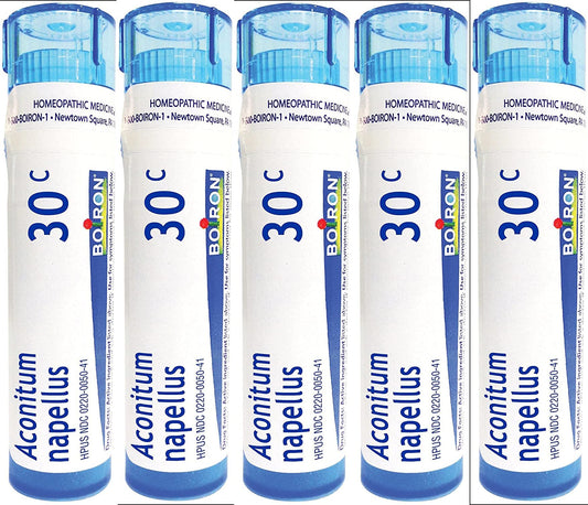 Boiron Aconitum Napellus 30C bottle for natural fever support.