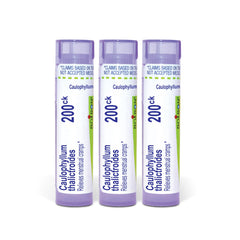 Boiron Caulophyllum 200CK pellets pack preview for menstrual cramps support.
