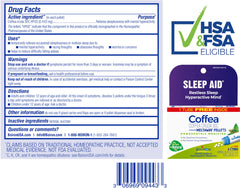 Complete Coffea Cruda 30C set displayed on a shelf for bedtime use.
