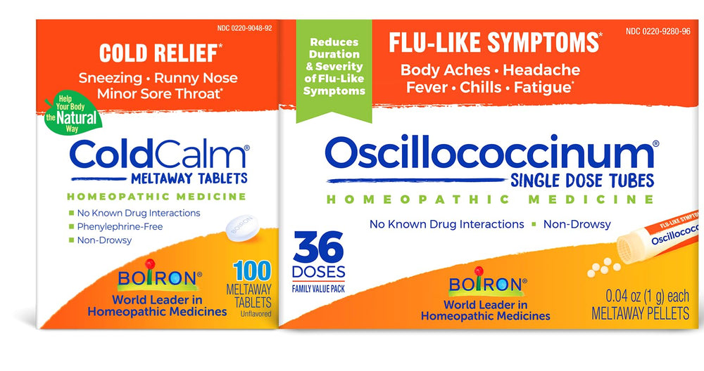 Boiron ColdCalm 100 quick-dissolving tablets for non-drowsy cold relief