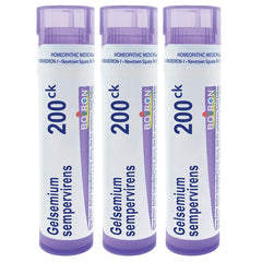 Boiron Gelsemium pellets in a multi-dose tube for convenient use.