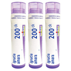 Boiron Ignatia Amara 200ck pack of 3 tubes for on-the-go stress support.