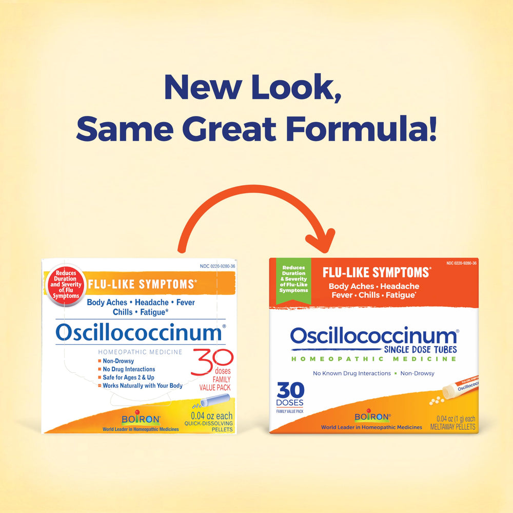 Oscillococcinum pellets dissolving under the tongue for easy use