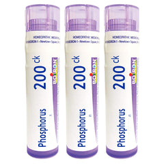 Boiron Phosphorus 200CK pack front with three tubes for on-the-go use.