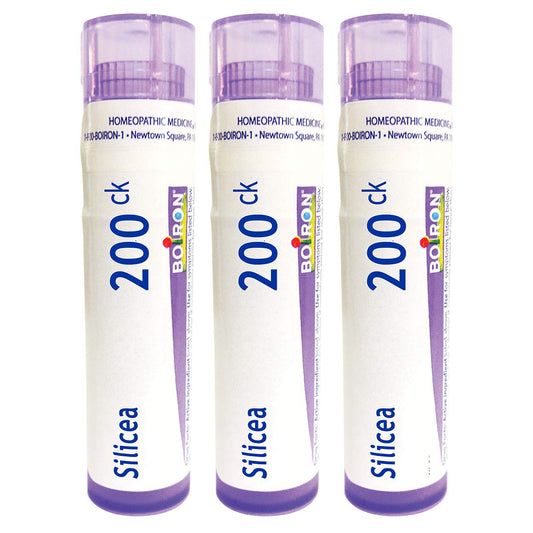 Boiron Silicea 200CK tubes packaging for convenient multi-dose dosing.