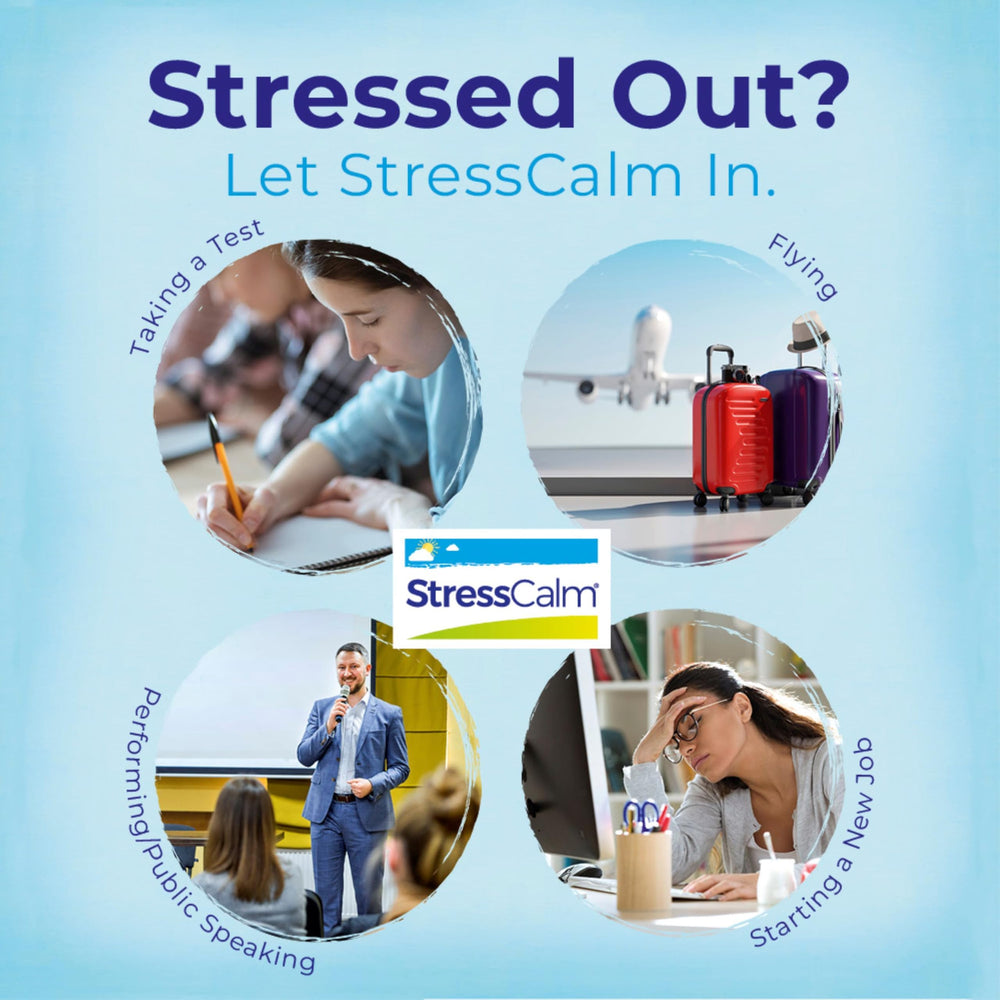 Boiron StressCalm quality and cGMP standards badge.