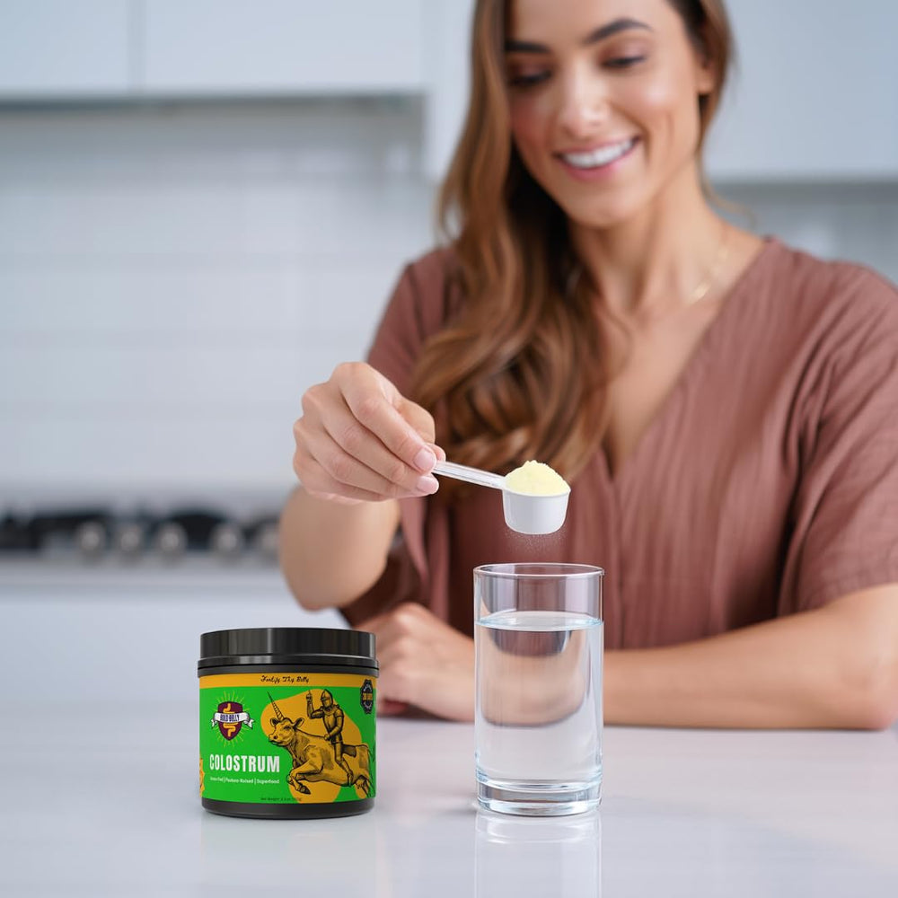 Family-friendly Bold Belly Colostrum Powder used in milk for toddlers and shakes for adults
