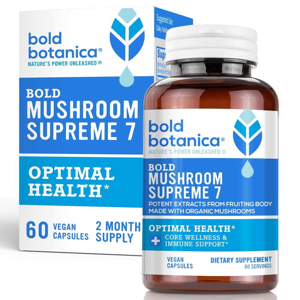 Bold Botanica Mushroom Supreme 7 bottle front ready for daily immune support
