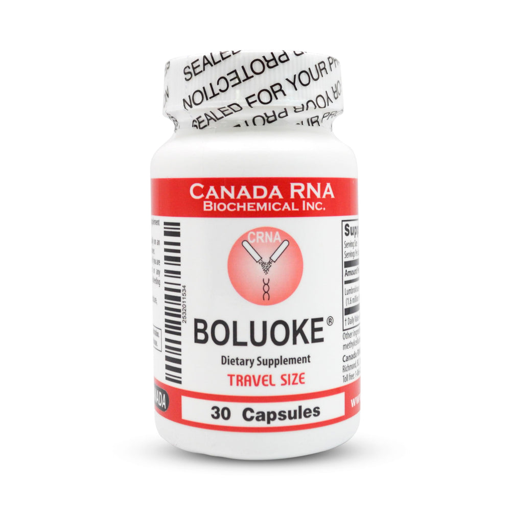 Boluoke Canada RNA Lumbrokinase bottle pour showing supplement flow for circulatory support