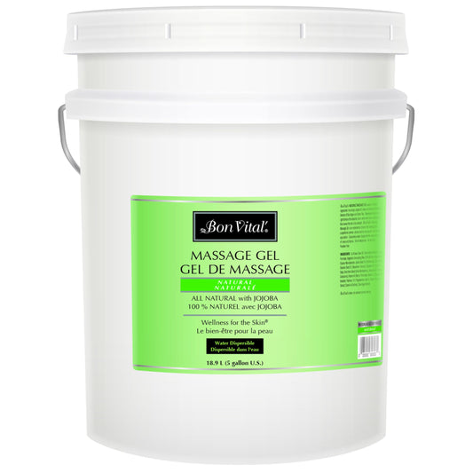 Bon Vital' Naturale 5-gallon pail for high-volume spa use with lasting glide.
