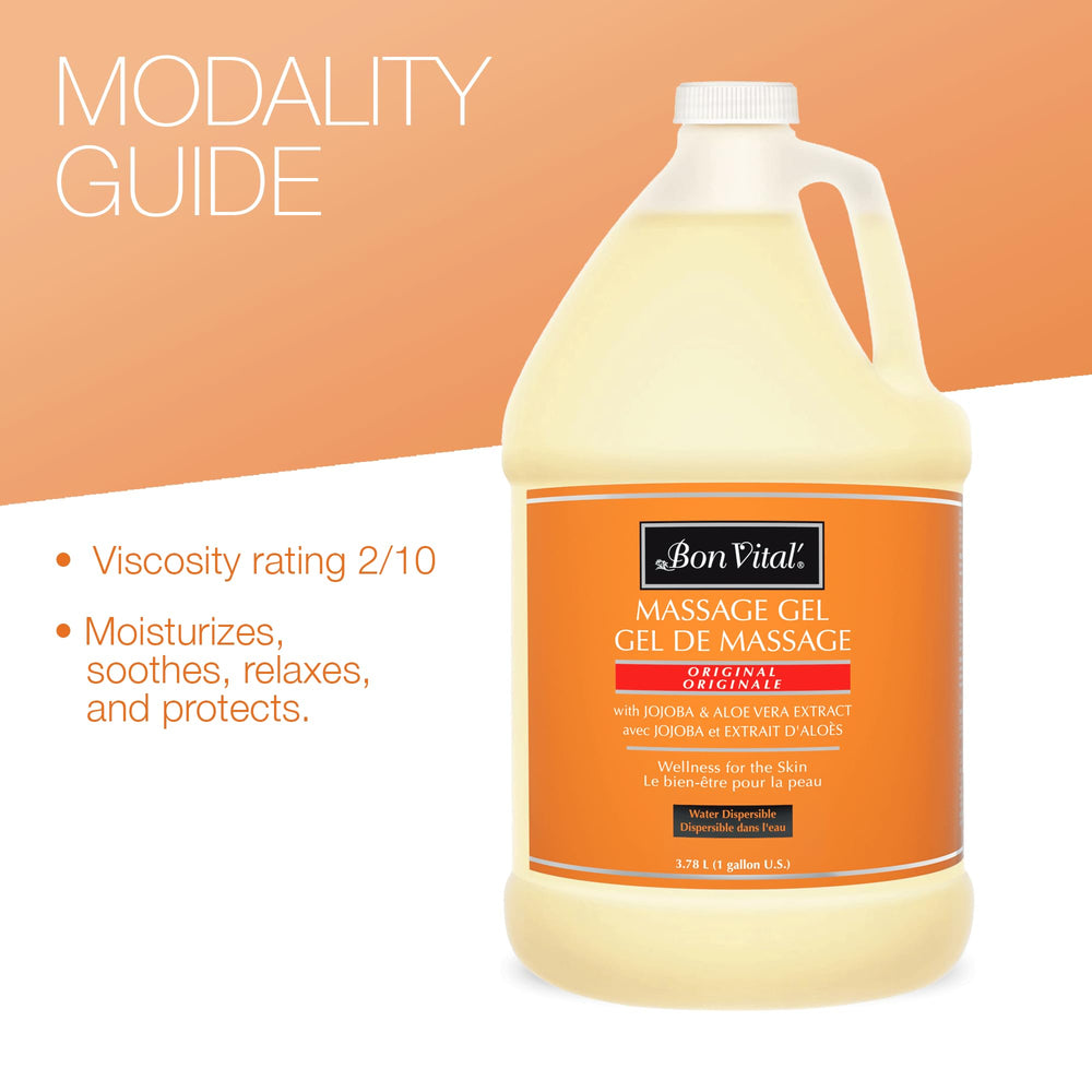 Bon Vital' Original Massage Gel lightweight texture reduces drag for effortless glides.