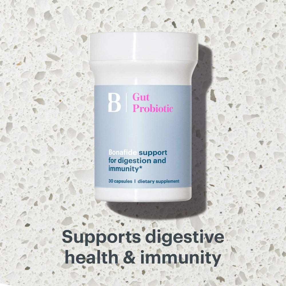 Bonafide Essentials 10B CFU per serving indicates potent daily probiotic.
