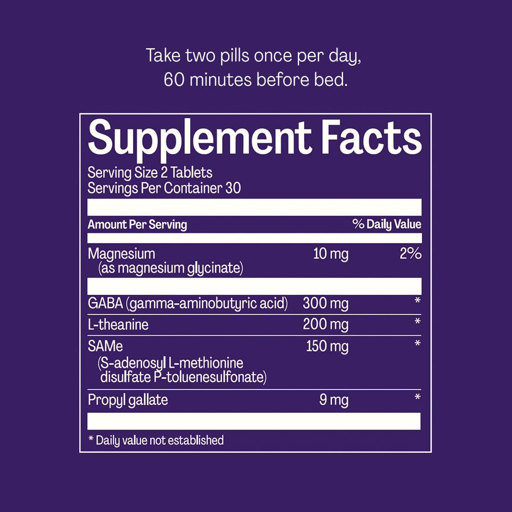 Bonafide Noctera ingredient label closeup highlights GABA and L theanine