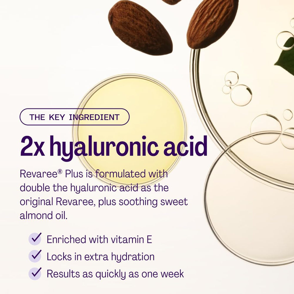 Bonafide Revaree Plus soothing sweet almond oil for gentle tissue care.