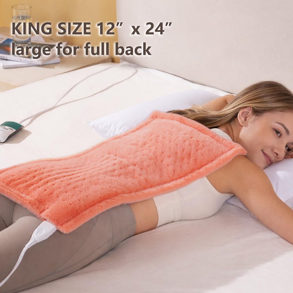Boncare Ultra Plush XL heating pad cord length allows bed or sofa use