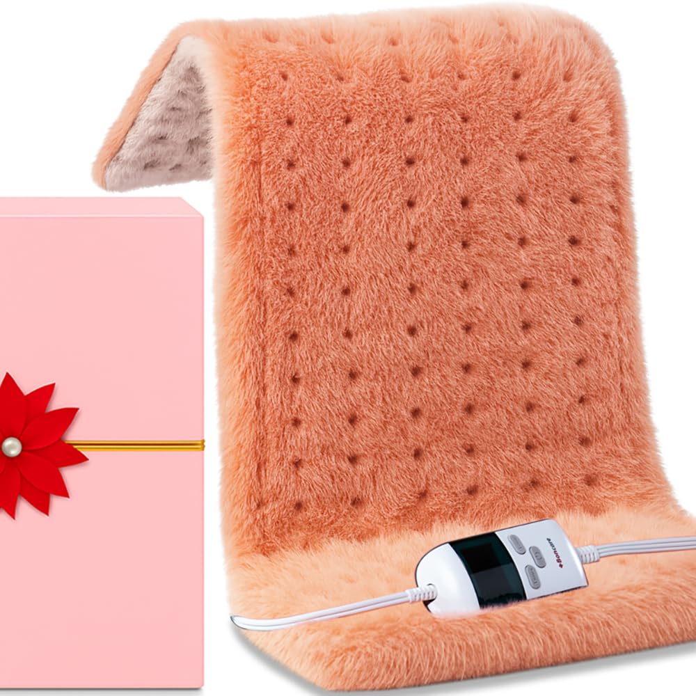 Boncare Ultra Plush XL heating pad cover provides wide back warmth for soothing sore muscles