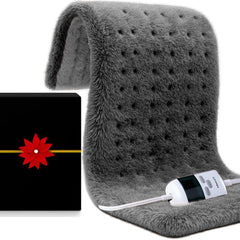 Boncare Ultra Plush XXL heating pad covers large back and shoulder area for full-body comfort