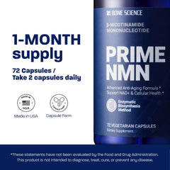 Bone Science bottle label closeup highlights clear ingredients and purity commitments.
