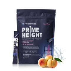 Bone Science Prime Height packaging for a kid-friendly daily multivitamin powder.