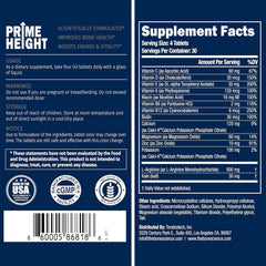 BONE SCIENCE PrimeHeight packaging with cGMP quality badge.