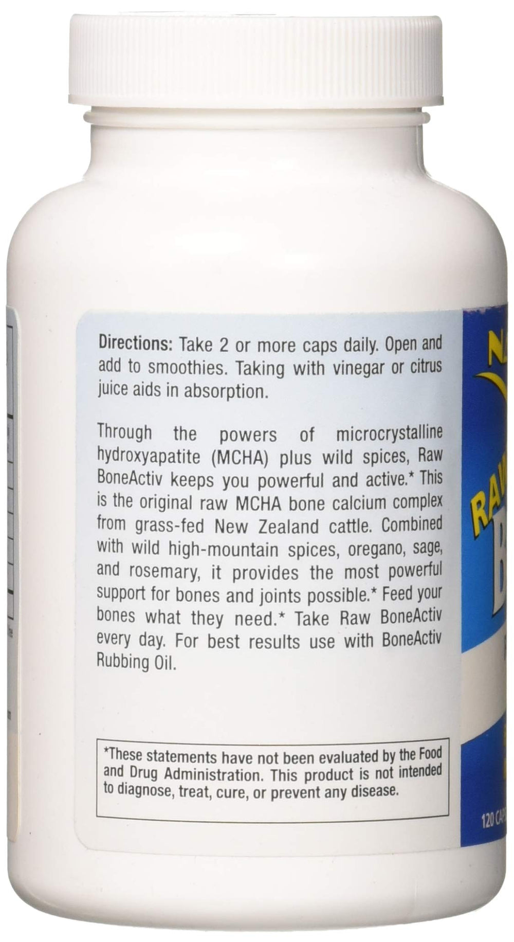 BoneActiv raw MCHA powder close-up, natural mineral support for bones.