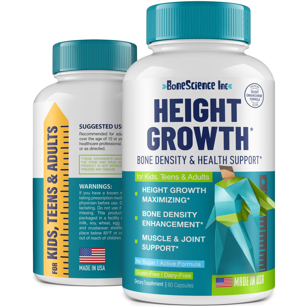 BoneScience Height Growth Maximizer bottle displaying capsules for bone support