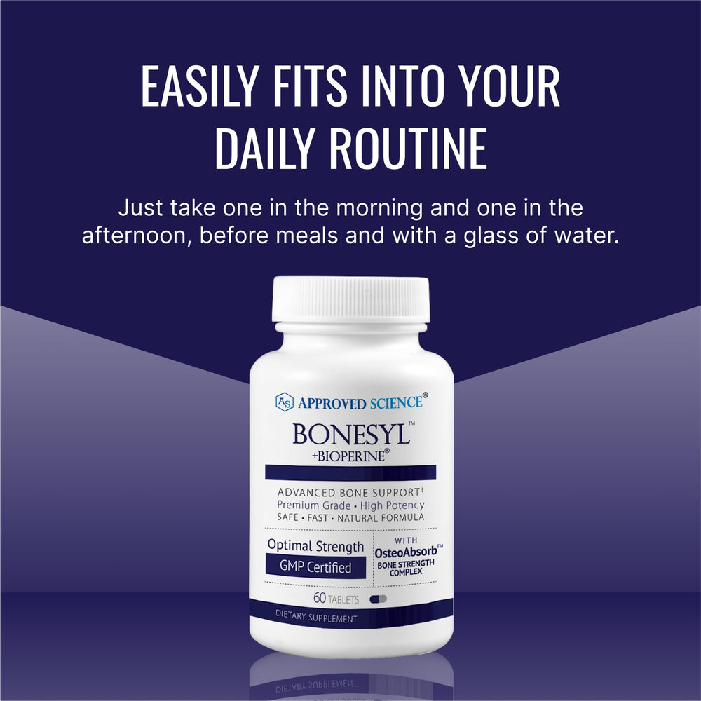 Bonesyl box and label focusing on OsteoAbsorb bone strength complex.