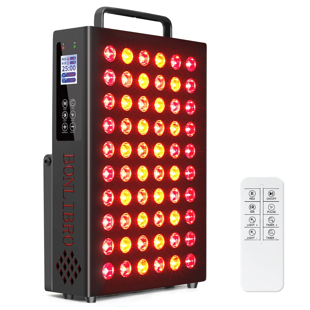BONLIBRO red light panel front view, compact home-use design for quick therapy.