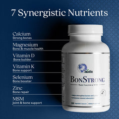 BonStrong easy-swallow capsules pictured for comfortable daily intake.