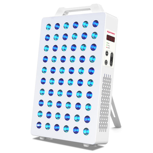 BONTANNY BO-300 blue and yellow light panel, front view for at-home sessions.