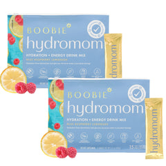 Boobie Hydromom bottle pour for convenient hydration on the go.